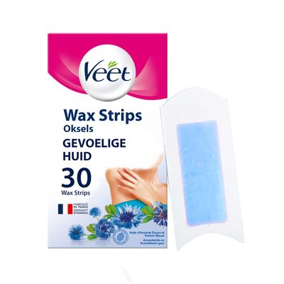 Veet Easy-Gel Wax Strips - Sensitive Skin - Underarms - 30 Count