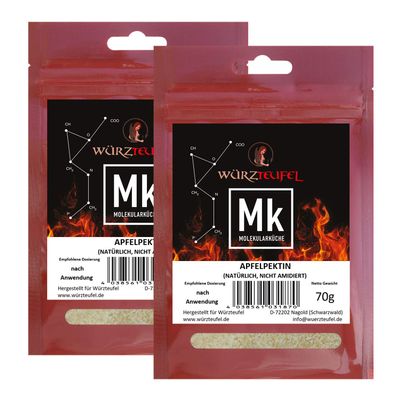 Natural Apple Pectin for Jams, Plant-Based Gelling Agent E440, Non-Amidated and Non-Bleached, 2 x 70 g Sachets (140 g)