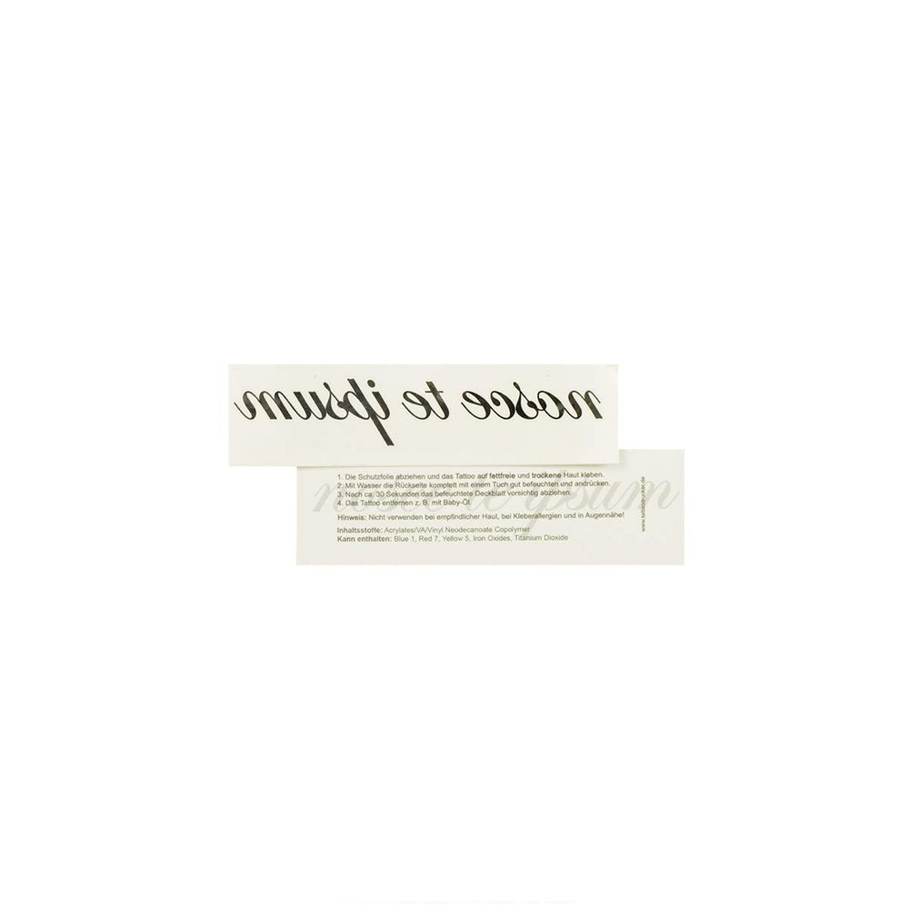 2 x Nosce te Ipsum – Black Latin Tattoo Lettering – Temporary Skin Tattoos