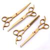 WYGC PETS Dog Grooming Scissors Set with Rounded Tips, Straight and Curved Scissors with Comb, Gold view 2
