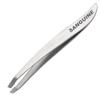 Silver Slanted-Tip Tweezers with Curved Design for Eyebrows view 1