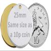 JK Customizable Dog Tag, Round, Bone Design, 25 mm, Silver/Nickel view 1