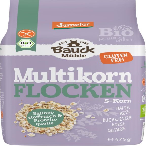 Multigrain Flakes, 5-Grain, Demeter, Gluten-Free, 6 x 475 g