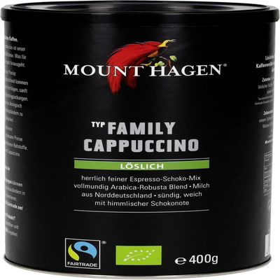 Organic Family Cappuccino with Chocolate Note, 2 x 400 g