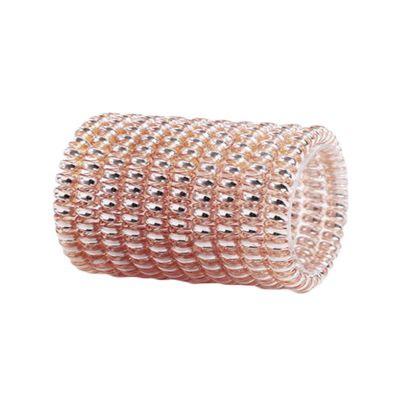 GLITZFAS Spiral Hair Ties, 10-Pack, Telephone Cord Elastic Hair Bands, Ponytail Holders for Women and Girls (4.5 cm, Rose Gold)