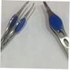 Professional Stainless Steel Slant-Tip Eyebrow Tweezers, Blue view 2