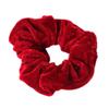 JUSTFOX XL Velvet Hair Tie, Ponytail Holder, Hair Band, Scrunchie, Red view 1