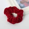 JUSTFOX XL Velvet Hair Tie, Ponytail Holder, Hair Band, Scrunchie, Red view 2