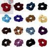 JUSTFOX XL Velvet Hair Tie, Ponytail Holder, Hair Band, Scrunchie, Red view 3