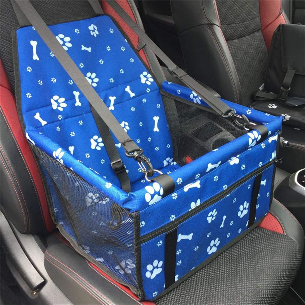 Myuilor Portable, Foldable Car Seat for Dogs and Cats up to 30 lb, with Safety Belt, Blue