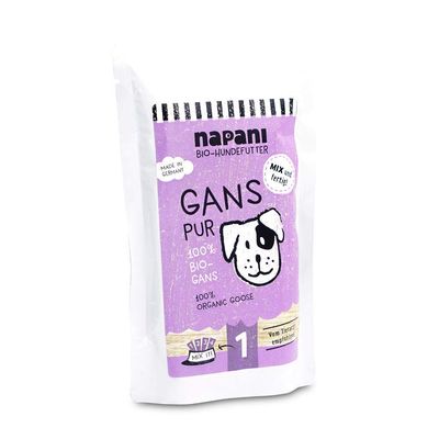 napani Organic Wet Dog Food, 100% Organic Goose, Grain-Free, Gluten-Free, Additive-Free, 150 g