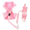 ZUNEA Pink Strawberry Dog Harness and Leash Set, No-Pull Mesh Vest with Bell, Size L view 3