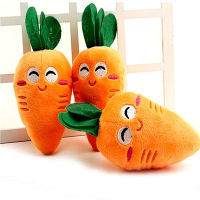 Catkoo Dog Toy - Soft Plush Carrot with Squeaker