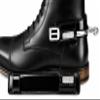 Tysons Breeches Leather Spur Guards, Patent Black, Long Silver Glitter view 1