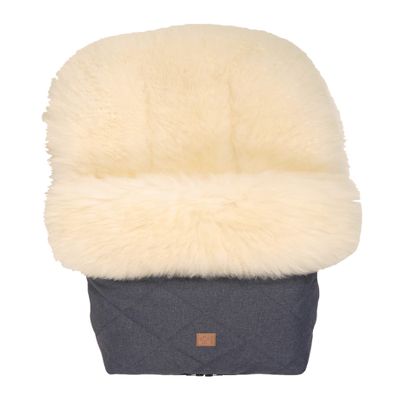 Kaiser 6545372 Nelly Limited Edition Lambskin Footmuff, Milky Sand Lambskin, Navy Melange