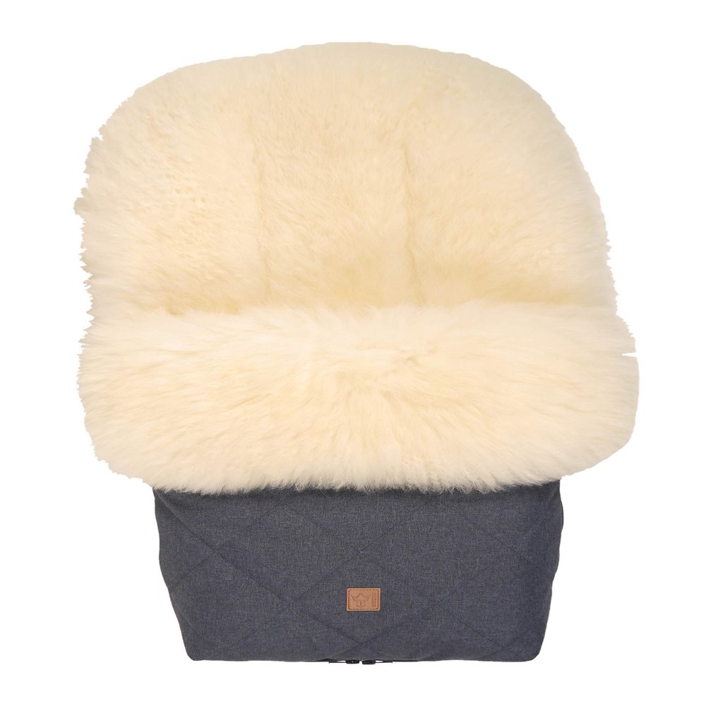 Kaiser 6545372 Nelly Limited Edition Lambskin Footmuff, Milky Sand Lambskin, Navy Melange