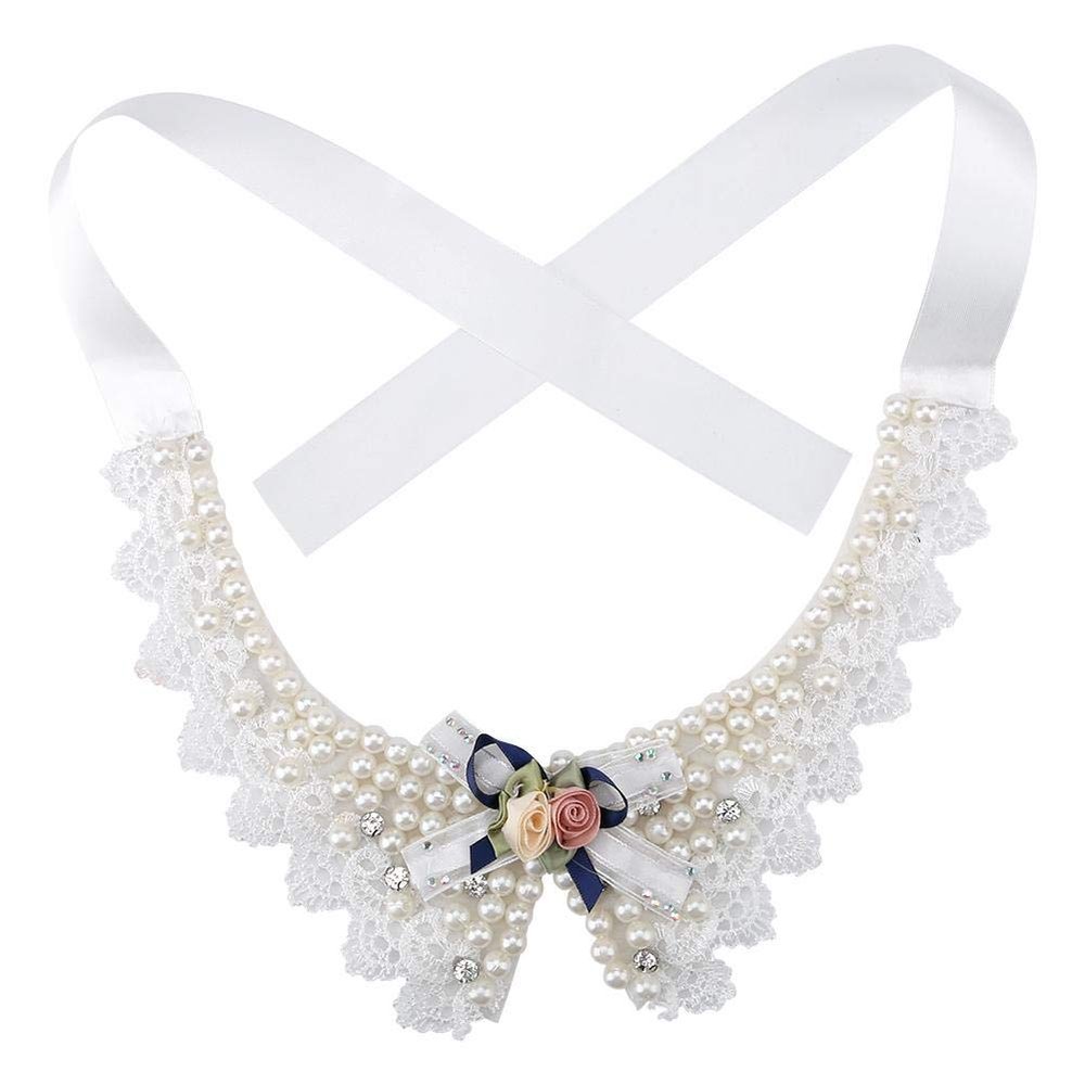 Pet Bow with Pearl, Adjustable Dog Collar for Weddings