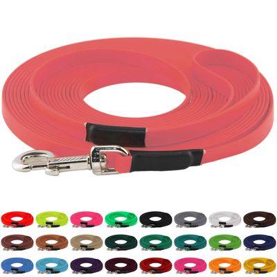 LENNIE BioThane Long Line, 19 mm, for Dogs Over 35 kg, 5 m, Coral, Sewn