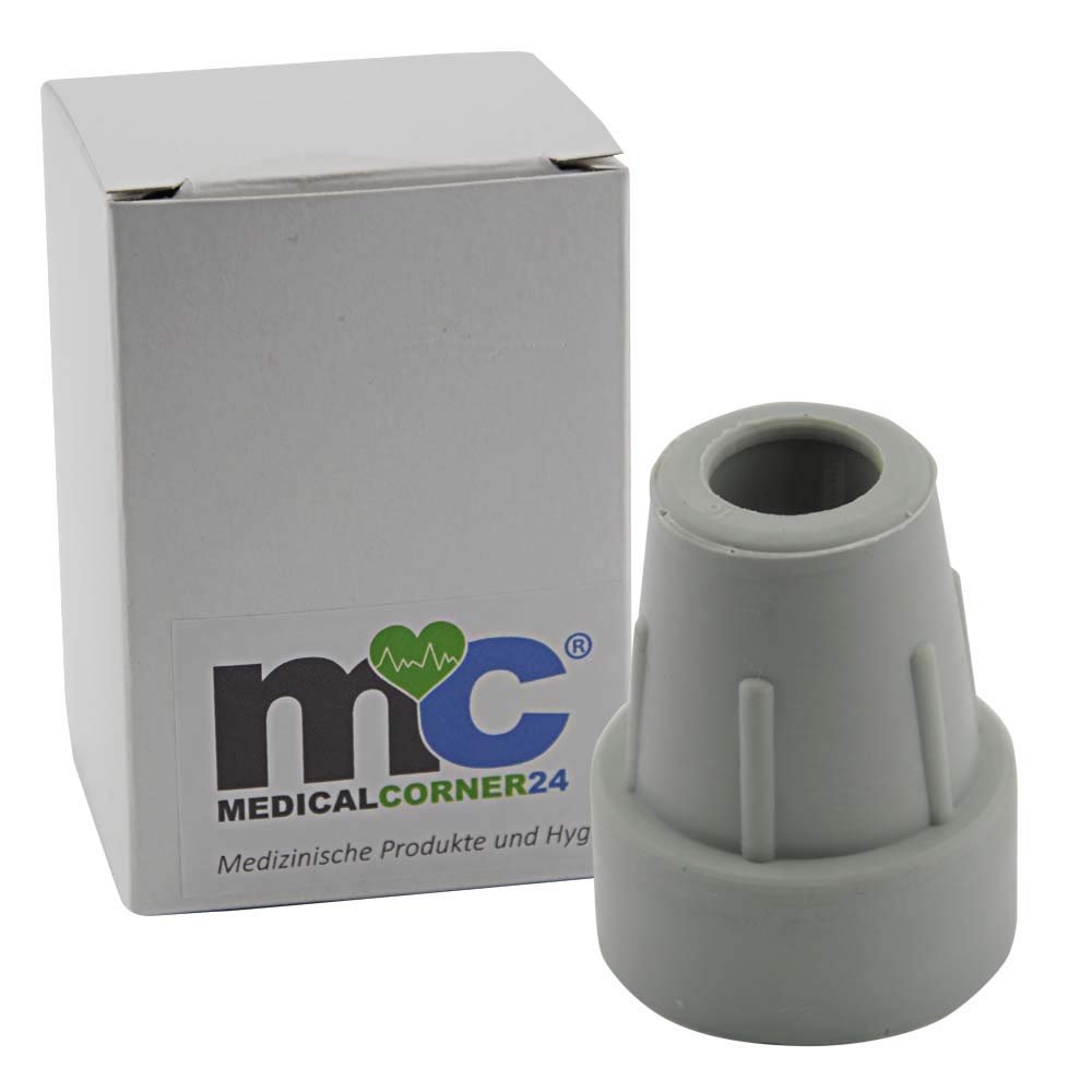 Medicalcorner24 Crutch Tip, Non-Slip Protective Cap, Gray, 22 mm