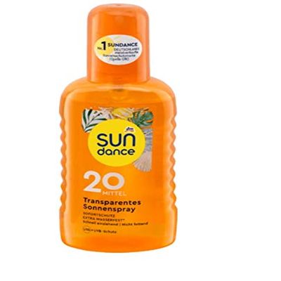 Sundance Transparent Sunscreen Spray SPF 20, 200 ml, Water-Resistant & Vegan