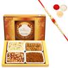 Ghasitaram Gifts Rakhi Gift Box for Brothers with Soan Papdi, Milk Cake, Methi Mathi, Soya Sev and Beaded Rakhi view 1