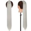 SEGO Clip-In Ponytail Extension, Wavy Hairpiece, Silver Gray, 26 in (66 cm) view 4