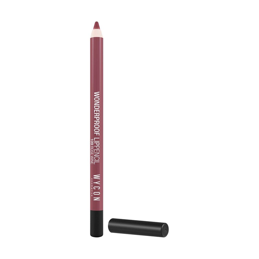 WYCON cosmetics WONDERPROOF LIP PENCIL Waterproof Lip Liner, Fluid and Highly Pigmented Line, Flawless Wear for Intense, Rich Color 109 Rose Wine