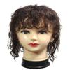 Curly Human Hair Topper with Bangs for Women, Clip-In Hairpiece for Volume and Hair Loss, Natural Black, 17.8 cm view 1