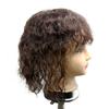 Curly Human Hair Topper with Bangs for Women, Clip-In Hairpiece for Volume and Hair Loss, Natural Black, 17.8 cm view 2