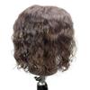 Curly Human Hair Topper with Bangs for Women, Clip-In Hairpiece for Volume and Hair Loss, Natural Black, 17.8 cm view 3