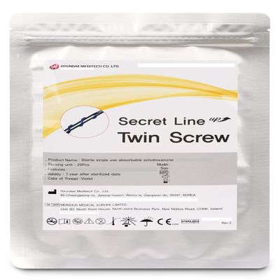 Secret Line PDO Thread Lift/Full-Face and Full-Body Lift, Twin-Screw Type, 60 Pieces (25G-38 mm)