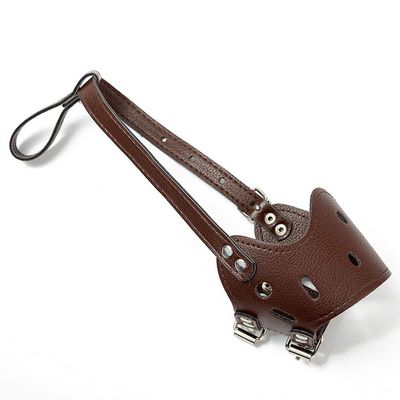 MoonyLI Adjustable Leather Muzzle for Dogs