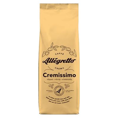 Allegretto Cremissimo, 500 g Whole Beans, Pack of 6