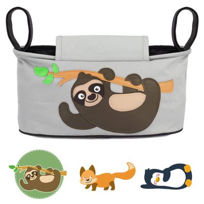 GLÜCKSWOLKE Stroller Organizer Bag – Sloth I Gray