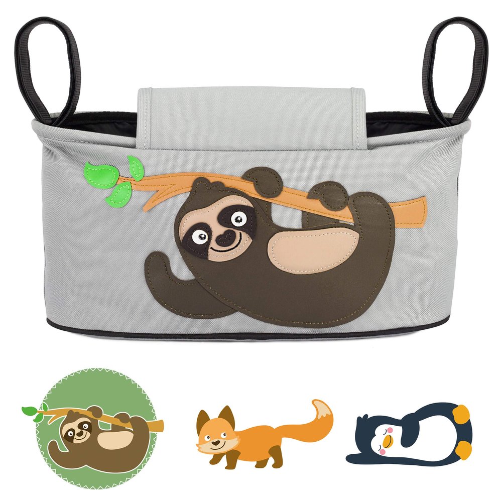GLÜCKSWOLKE Stroller Organizer Bag – Sloth I Gray