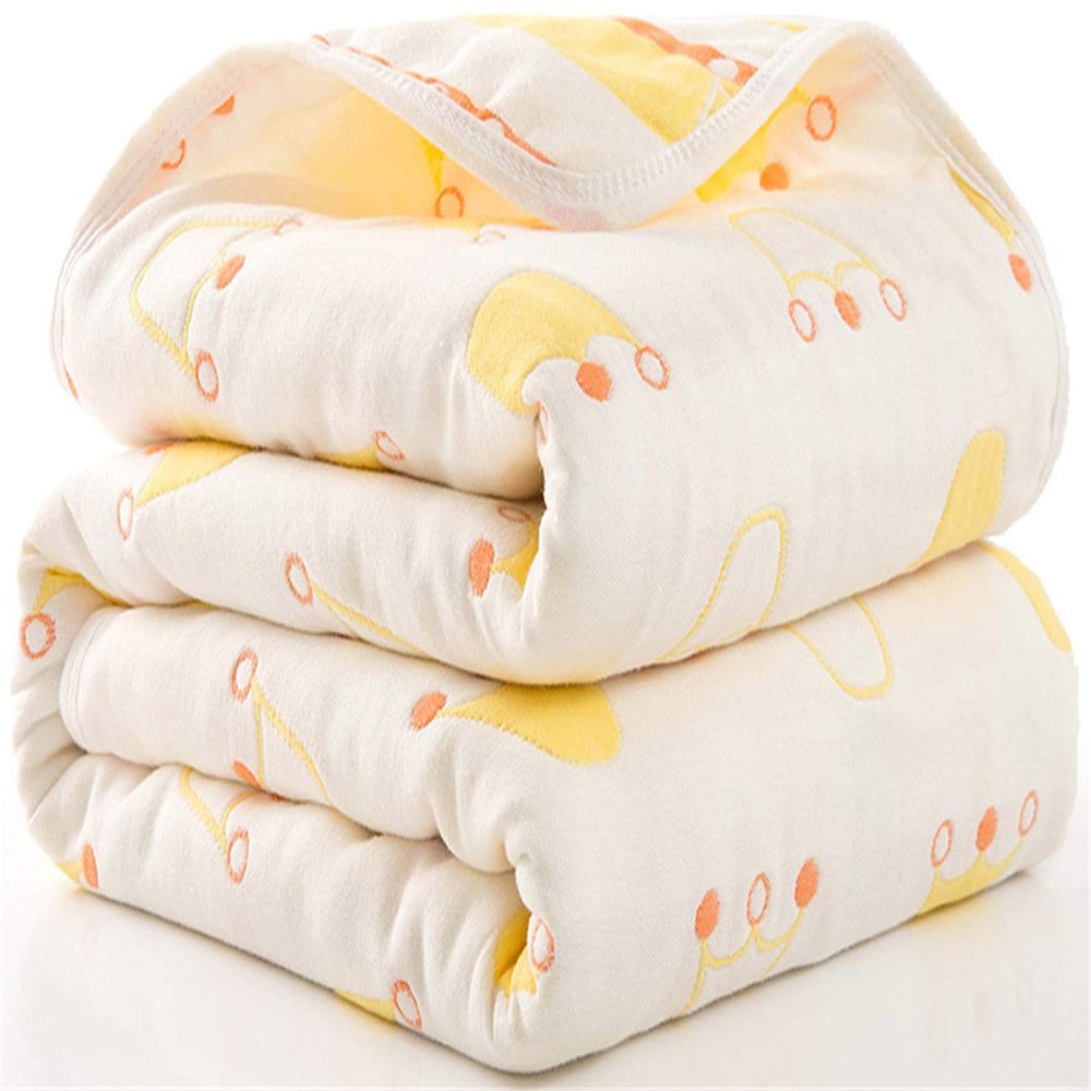 Hayisugal 6-Layer Baby Blanket, 100% Cotton, Gold Crown, 110 x 110 cm