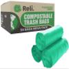 Reli Compostable Trash Bags, 50 Count, 25 Gallon, Green view 1