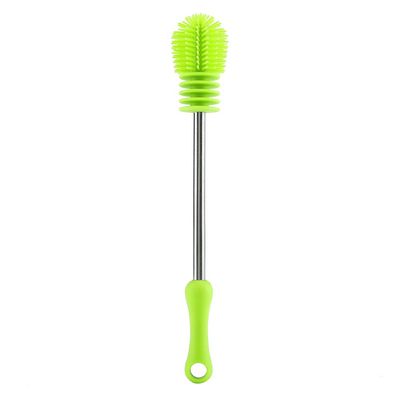 Yosoo Cafopgrill Baby Bottle Brush Cleaner, Multifunctional Silicone Cup and Bottle Brush with Long Handle, Green