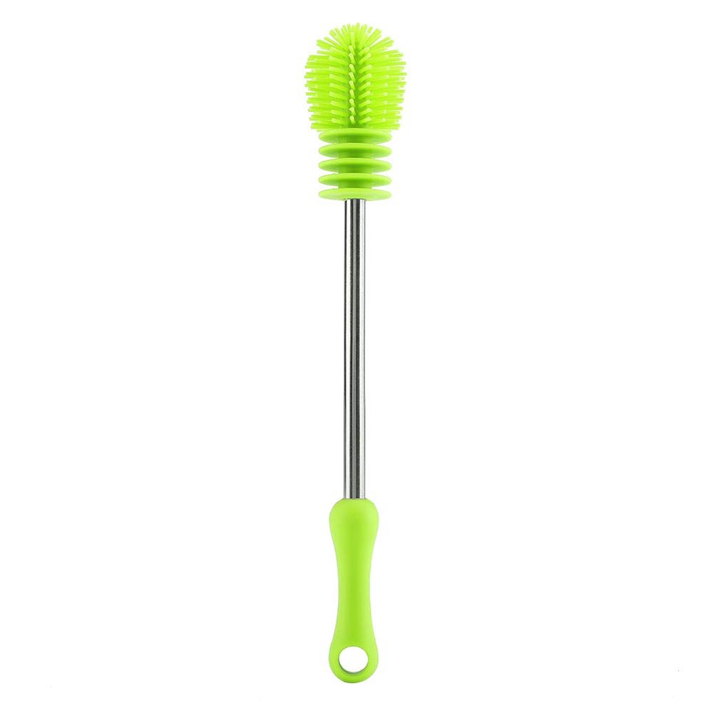 Yosoo Cafopgrill Baby Bottle Brush Cleaner, Multifunctional Silicone Cup and Bottle Brush with Long Handle, Green