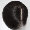 100% Human Hair Clip-In Hairpiece with Side Bangs, Handmade Mono Topper for Thinning Hair, 35.6 cm, #613 Blonde view 2