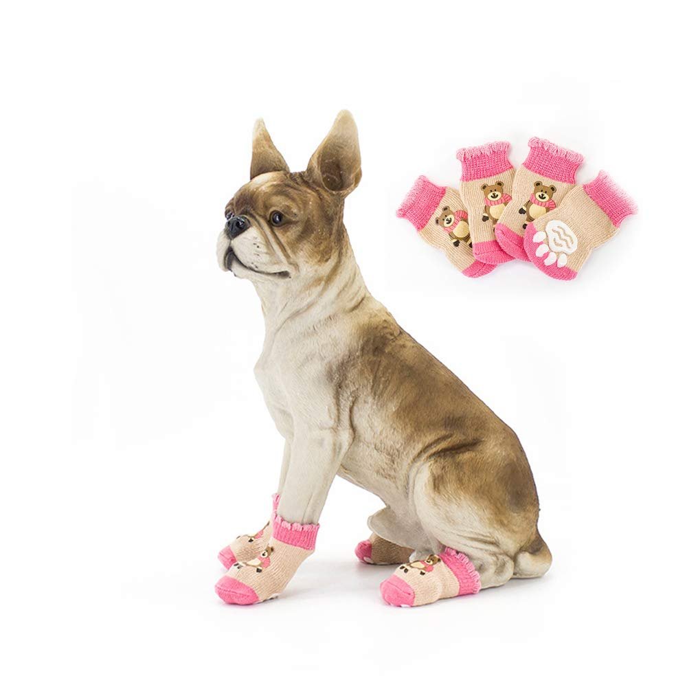 Dreamls Pet Socks, 4 Pack, Winter Warmth