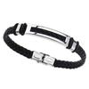 OTOTEC 21 cm Black Braided Stainless Steel Faux Leather Bracelet, Non-Magnetic, for Women and Men view 1