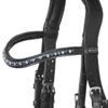 Heinick Competition Anatomical Soft Leather Bridle, Black/White Patent Leather, Warmblood/Full view 2