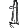 Heinick Competition Anatomical Soft Leather Bridle, Black/White Patent Leather, Warmblood/Full view 3