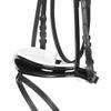 Heinick Competition Anatomical Soft Leather Bridle, Black/White Patent Leather, Warmblood/Full view 4