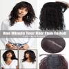 Curly Front Hairpiece, 25 cm, Dark Black view 3