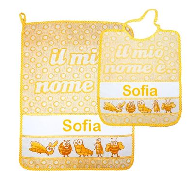 Personalized 2-Piece Set with Name: Terry Bib and Hand Towel