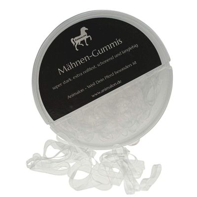 Animalon Silicone Mane Elastics for Horses, 300 Count, Transparent