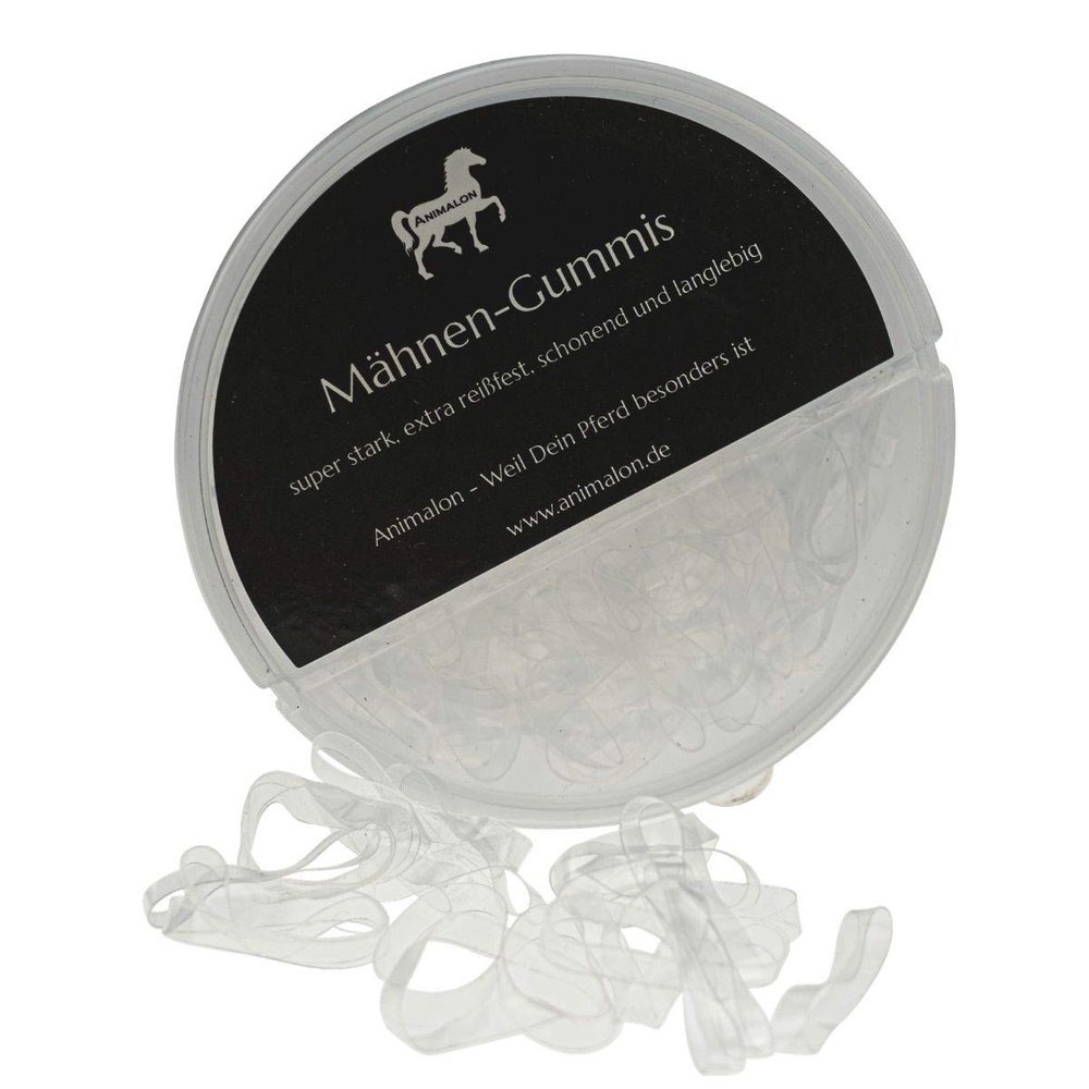 Animalon Silicone Mane Elastics for Horses, 300 Count, Transparent