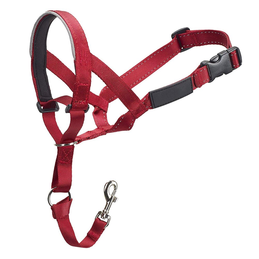 Dog Halter for Pets, Easy to Use, Strong Nylon Fabric, Red, 1 Piece
